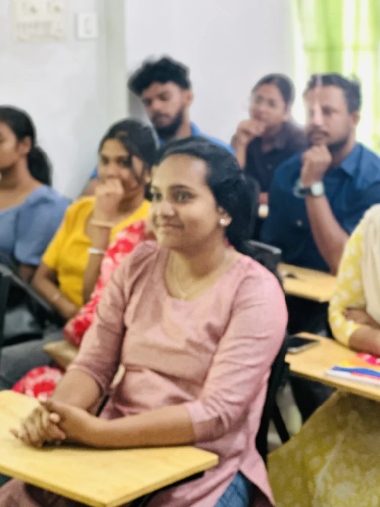 Students listening to a training session at Logic Y career institute